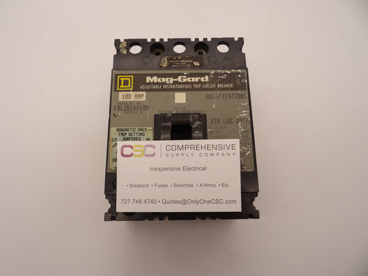 FAL3610018M - Square D 100A Amp 3P Pole 600V 18kA@480V Feed Through Mag-Guard Circuit Breaker W/Gray Label