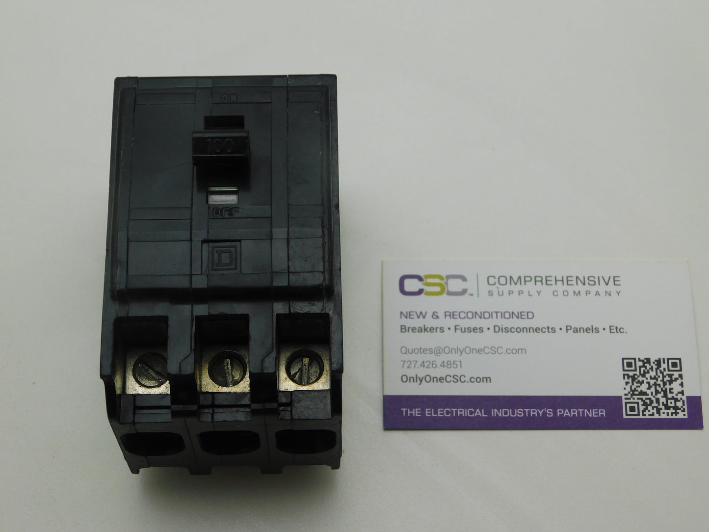 QO3100VH - Square D 100A Amp 3P Pole 22kA@240V Plug On Black Circuit Breaker
