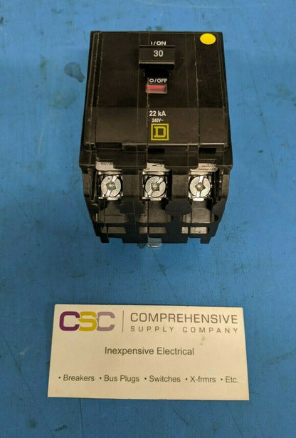 QOB330VH - Square D 30A Amp 3P Pole 22kA@240V Bolt On Circuit Breaker