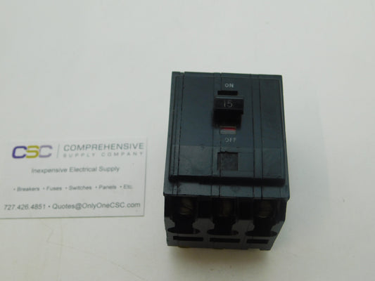 QOB315 - Square D 15A Amp 3P Pole 10kA@240V Bolt On Black Circuit Breaker
