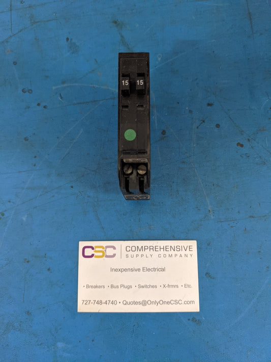 QO1515 - Square D 15/15A Amp 2X1P Pole 10kA@120/240V Plug On Duplex Circuit Breaker