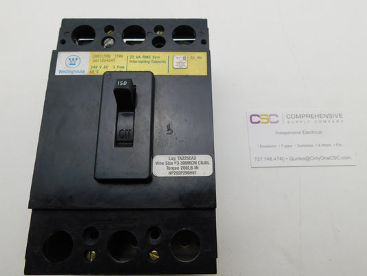 CAH3150W - Westinghouse 150A Amp 3P Pole 22kA@240V Bolt On Circuit Breaker