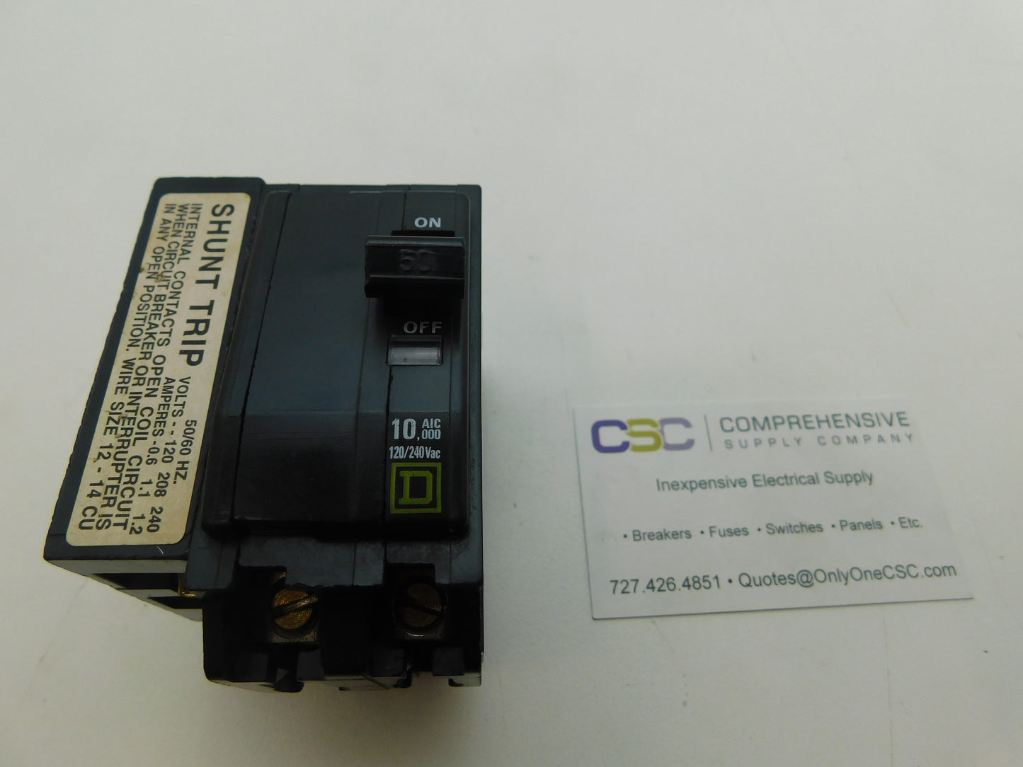 QOB2501021 - Square D 50A Amp 2P Pole 10kA@120/240V Bolt On Circuit Breaker W/120/208/240V Shunt Trip