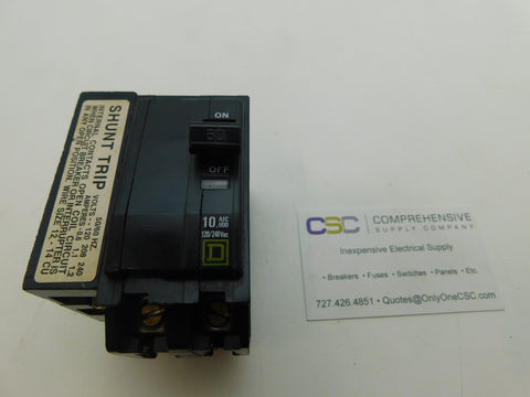 QOB2501021 - Square D 50A Amp 2P Pole 10kA@120/240V Bolt On Circuit Breaker W/120/208/240V Shunt Trip