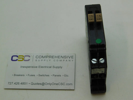 CHT1515 - Eaton 15/15A Amp 2X1P Pole 10kA@120/240V Plug On Duplex Circuit Breaker