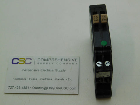 CHT1515 - Eaton 15/15A Amp 2X1P Pole 10kA@120/240V Plug On Duplex Circuit Breaker