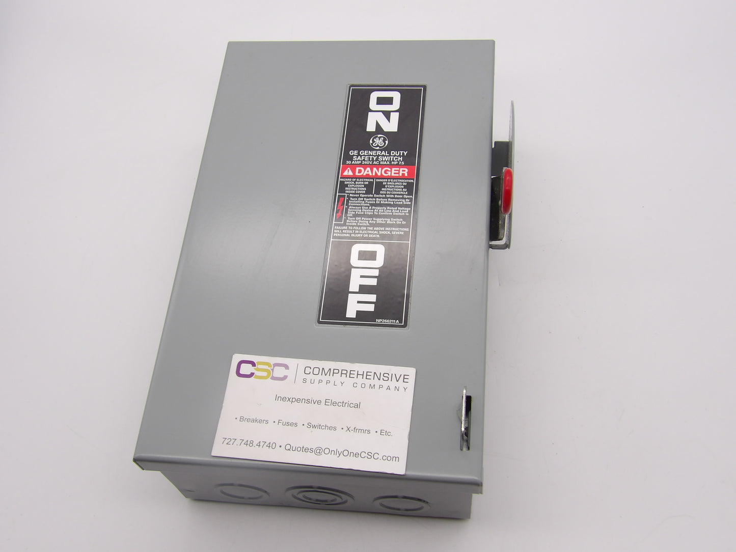 TG3221 - GE 30A Amp 2P Pole 240V Nema 1 Fusible General Duty Safety Switch