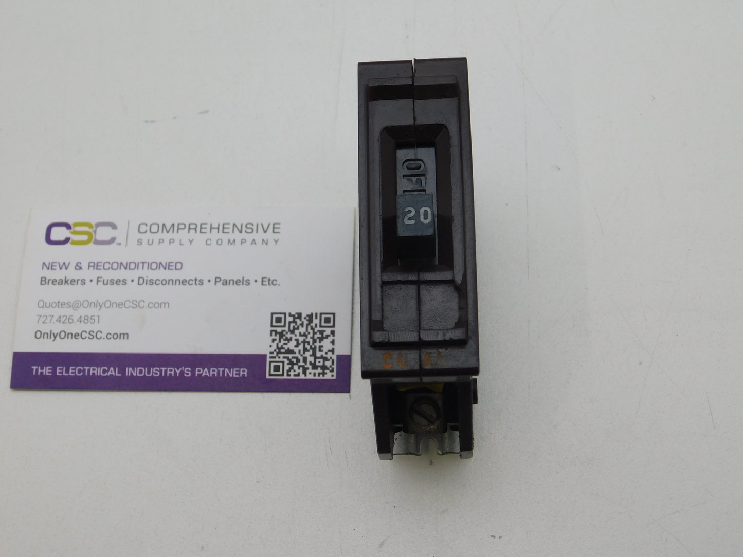 A120 - Wadsworth 20A Amp 1P Pole 10kA@120V Plug On Circuit Breaker W/Metal Foot