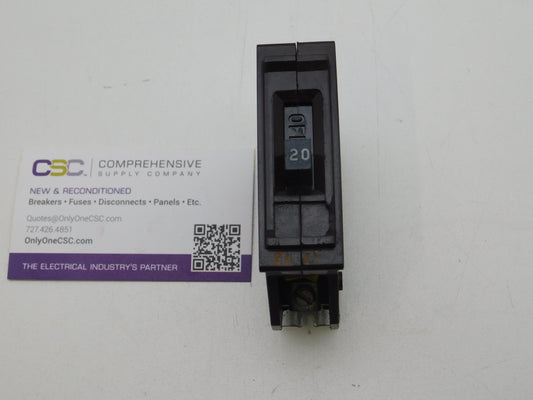 A120 - Wadsworth 20A Amp 1P Pole 10kA@120V Plug On Circuit Breaker W/Metal Foot