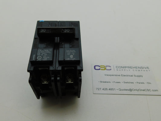 B230H - Siemens 30A Amp 2P Pole 22kA@120/240V Bolt On Circuit Breaker