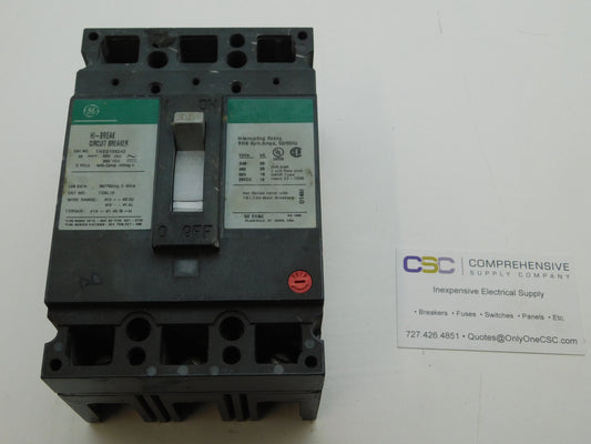 THED136040 - GE 40A Amp 3P Pole 600V 25kA@480V Bolt On Circuit Breaker