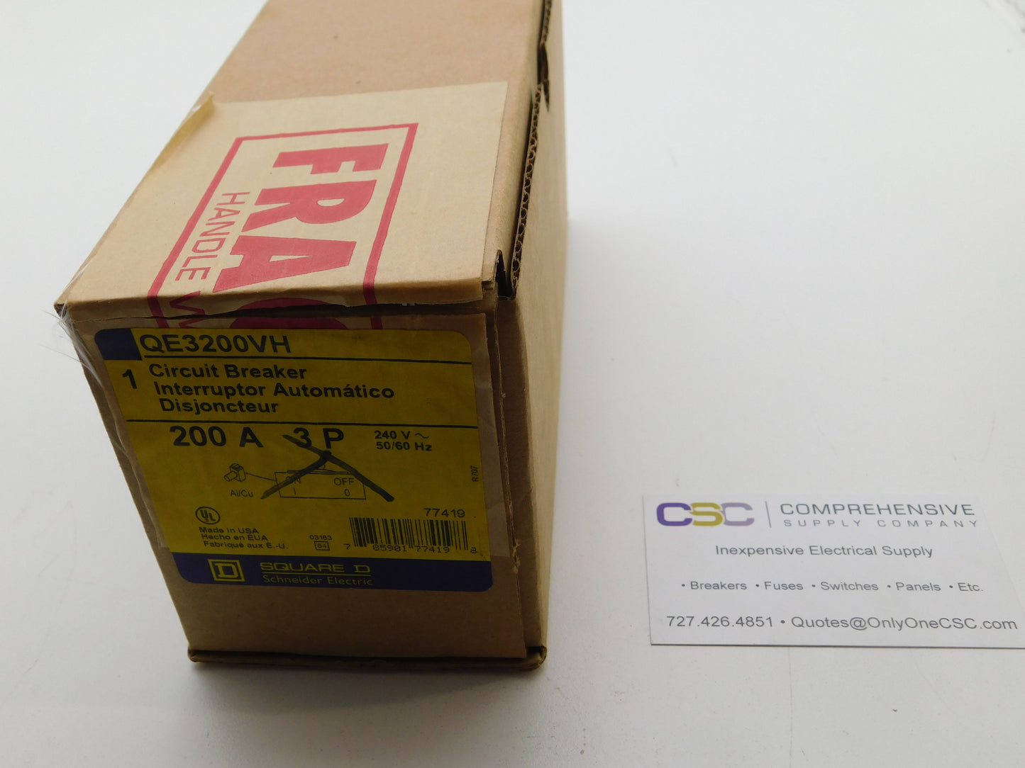 QE3200VH - Square D 200A Amp 3P Pole 22kA@240V Plug On Circuit Breaker