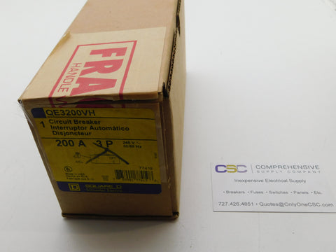 QE3200VH - Square D 200A Amp 3P Pole 22kA@240V Plug On Circuit Breaker