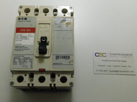 EDS3150 - Eaton 150A Amp 3P Pole 42kA@240V Circuit Breaker W/Red Label