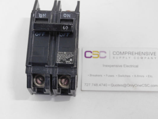 THQC2160WL - GE 60A Amp 2P Pole 10kA@120/240V Feed Through Circuit Breaker - Older Series W/Lugs