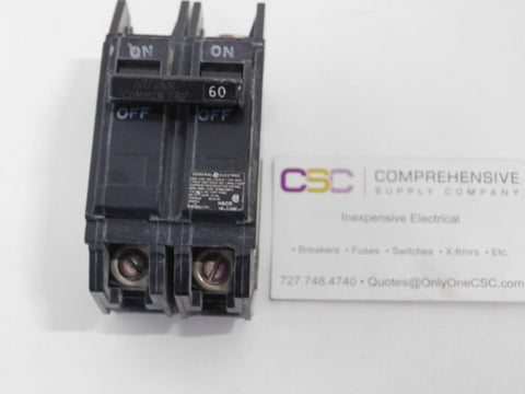THQC2160WL - GE 60A Amp 2P Pole 10kA@120/240V Feed Through Circuit Breaker - Older Series W/Lugs