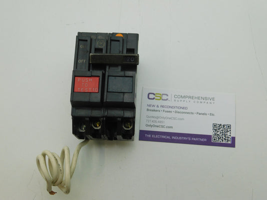 THQL2120GF1 - GE 20A Amp 2P Pole 10kA@120/240V Plug On Ground Fault GFCI Circuit Breaker