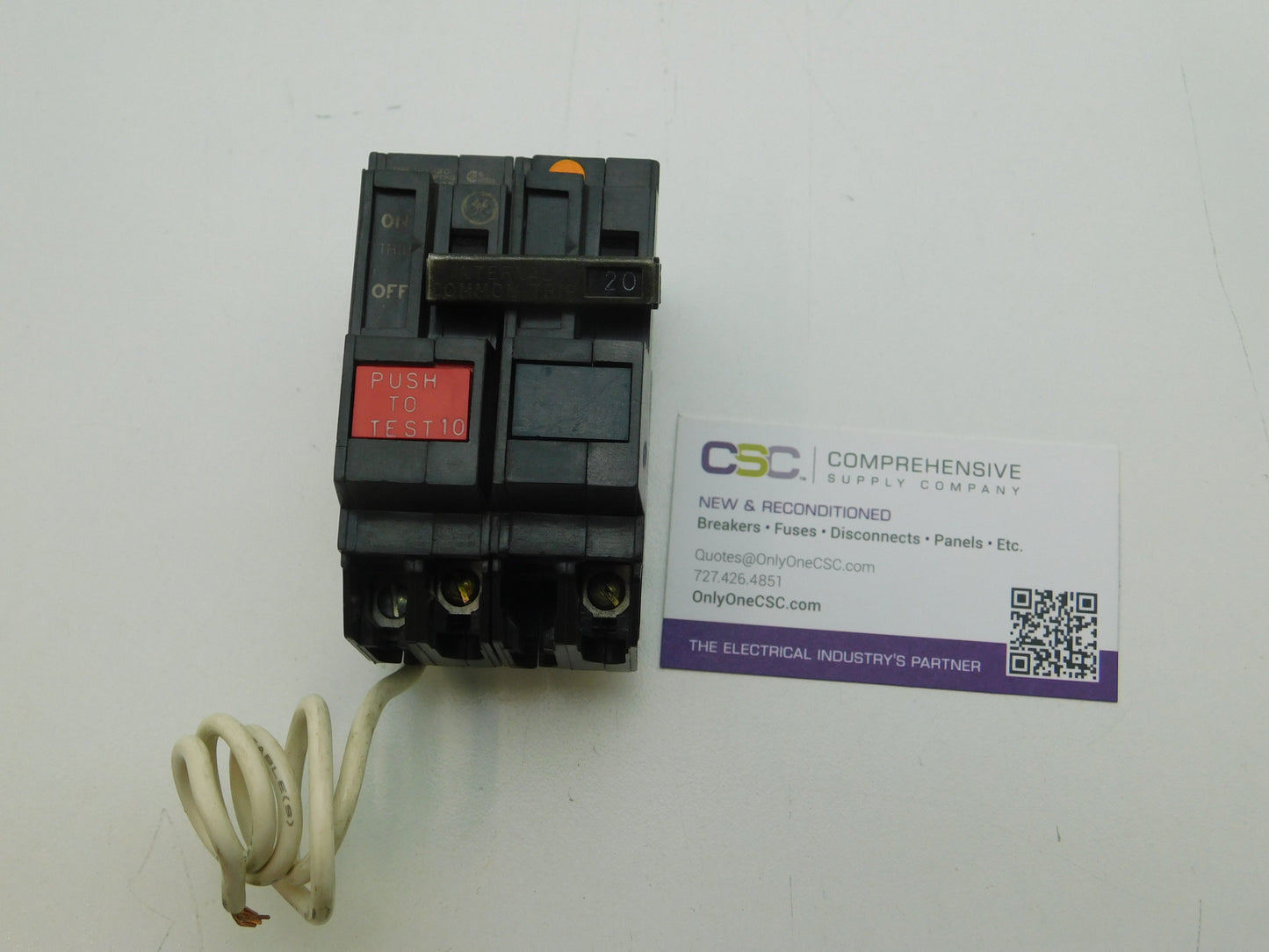 THQL2120GF1 - GE 20A Amp 2P Pole 10kA@120/240V Plug On Ground Fault GFCI Circuit Breaker