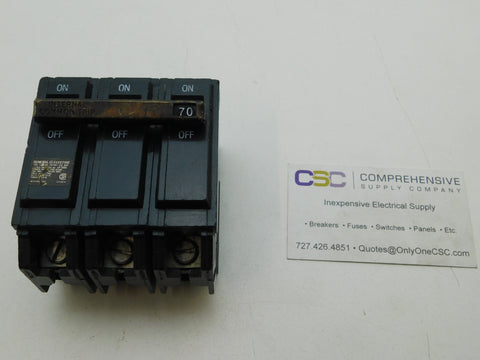 THQL32070 - GE 70A Amp 3P Pole 10kA@240V Plug On Circuit Breaker - Older Series