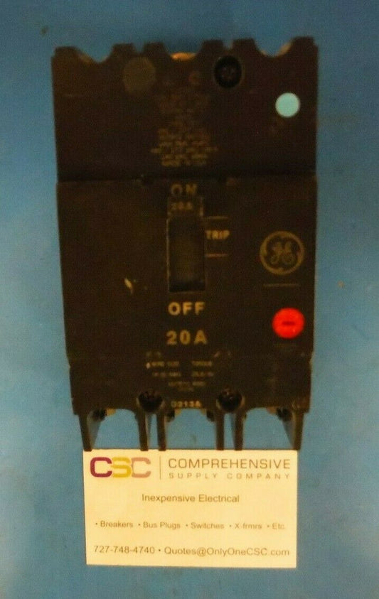 TEY320 - GE 20A Amp 3P Pole 14kA@480/277V Bolt On Circuit Breaker