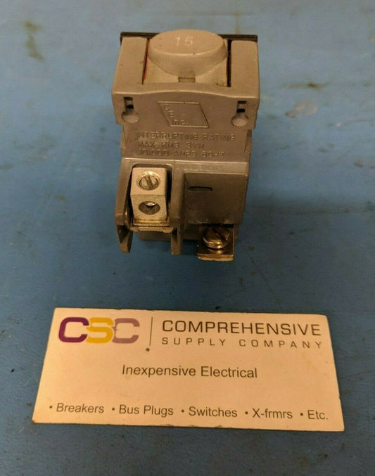 UBIP-115 - Connecticut Electric 15A Amp 1P Pole 10kA@120/240V Plug On Pushmatic Replacement Circuit Breaker