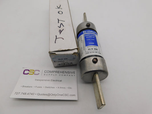 NLN-200 - Littelfuse 200A Amp 250V Class K5 One-Time Blade Fuse