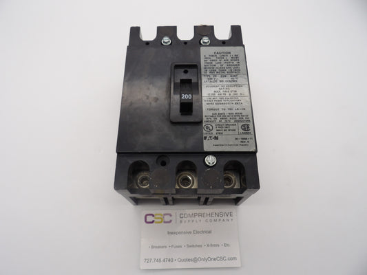 CC3200X - Eaton 200A Amp 3P Pole 10kA@240V Bolt On Circuit Breaker