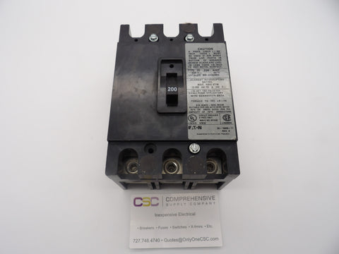 CC3200X - Eaton 200A Amp 3P Pole 10kA@240V Bolt On Circuit Breaker