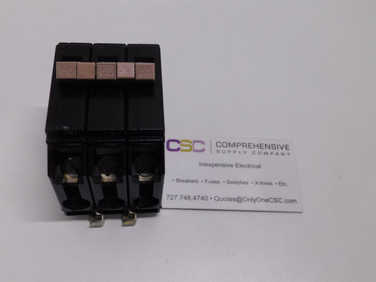 CH350 - Cutler Hammer 50A Amp 3P Pole 10kA@240V Plug On Circuit Breaker W/Metal Foot