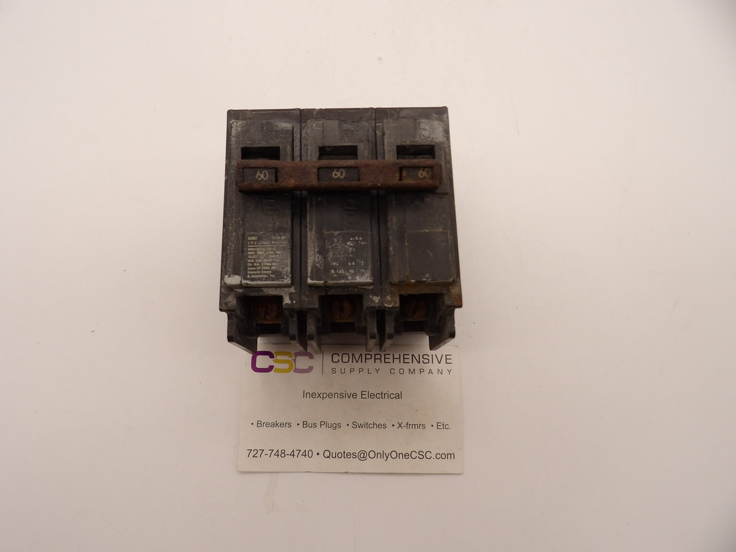 Q360 - ITE 60A Amp 3P Pole 10kA@240V Plug On Circuit Breaker - Older Series