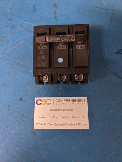 THQB32030 - GE 30A Amp 3P Pole 10kA@240V Bolt On Circuit Breaker