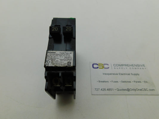 B2020 - Wadsworth 20/20A Amp 2X1P Pole 10kA@120/240V Plug On Duplex Circuit Breaker