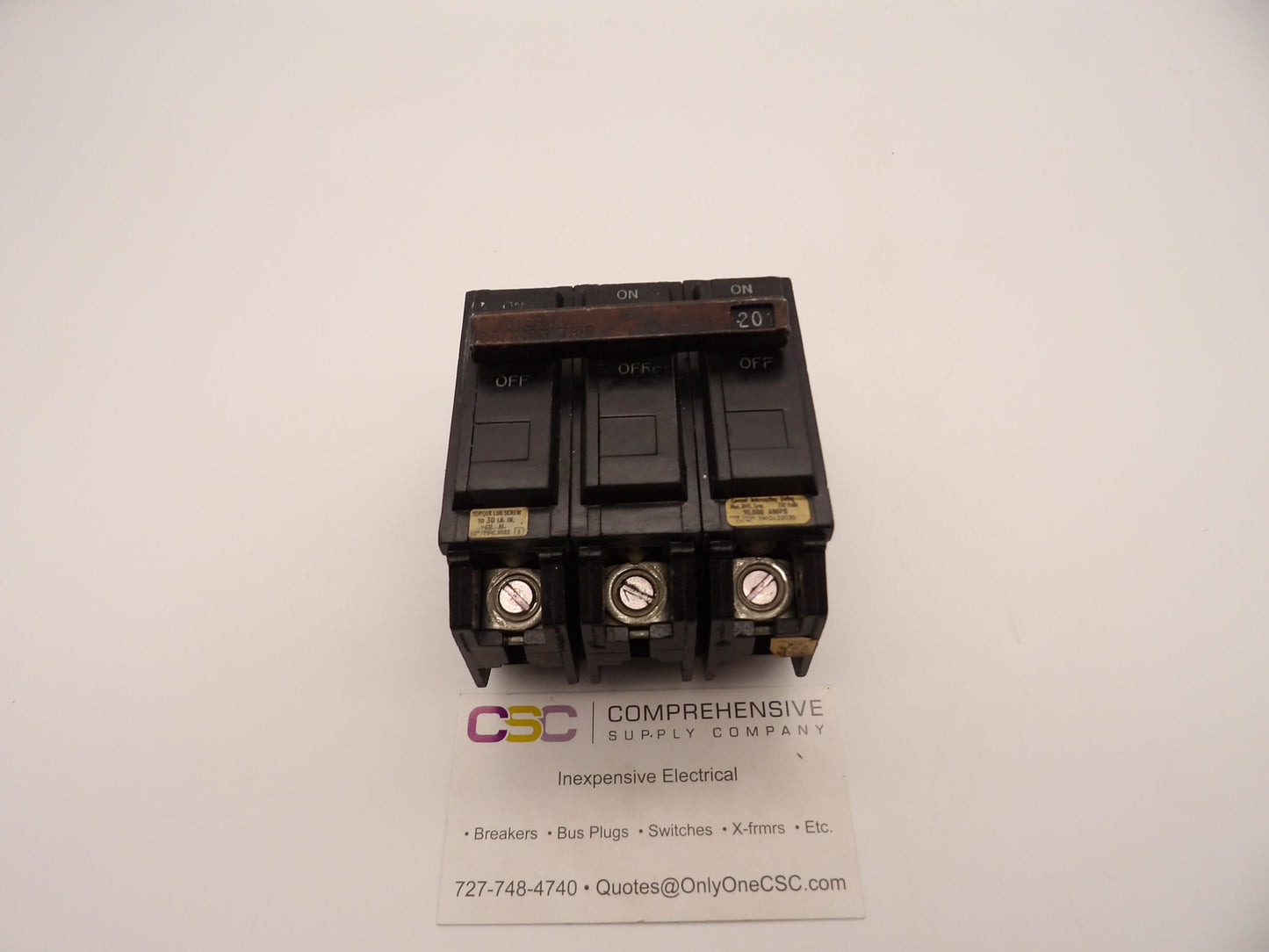 THQL32020 - GE 20A Amp 3P Pole 10kA@240V Plug On Circuit Breaker - Older Series