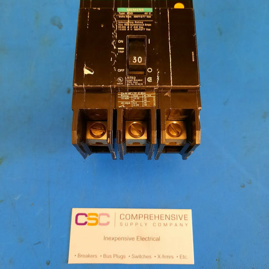 BQD330 - Siemens 30A Amp 3P Pole 14kA@480Y/277V Bolt On Circuit Breaker