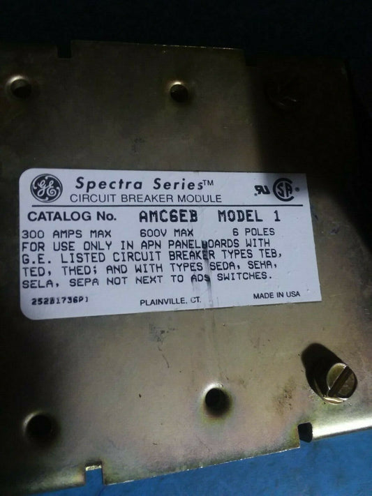 AMC6EB - GE 300A Amp 6P Pole 600V Spectra Breaker Module Model 1