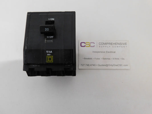 QO320 - Square D 20A Amp 3P Pole 10kA@240V Plug On Circuit Breaker
