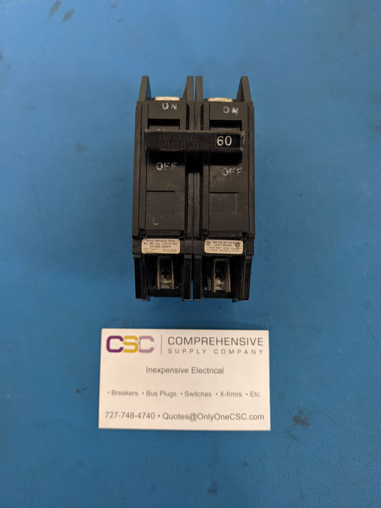 THQE2160 - GE 60A Amp 2P Pole 10kA@120/240V Plug On Circuit Breaker - Older Series