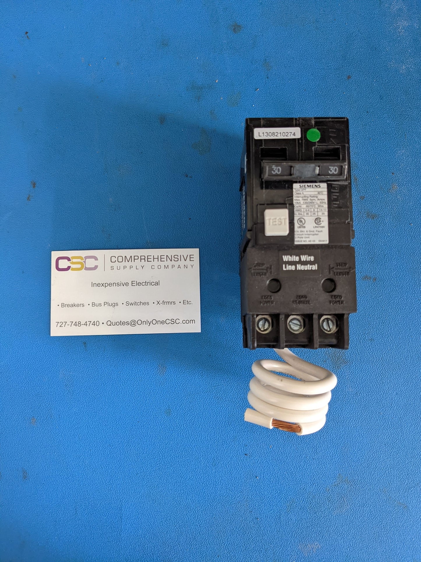 QF230A - Siemens 30A Amp 2P Pole 10kA@120/240V Plug On Ground Fault GFCI Circuit Breaker