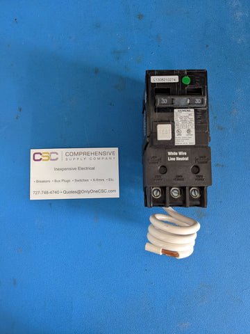 QF230A - Siemens 30A Amp 2P Pole 10kA@120/240V Plug On Ground Fault GFCI Circuit Breaker