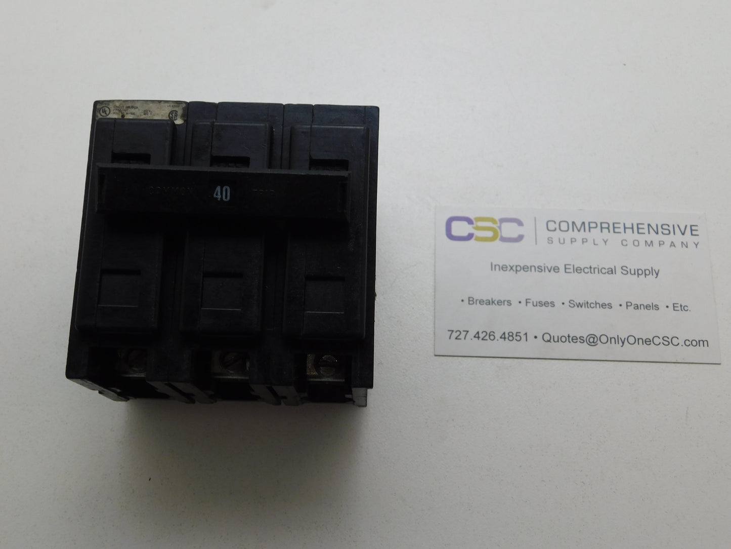 QBHW3040H - Eaton 40A Amp 3P Pole 22kA@240V Bolt On Quicklag Circuit Breaker