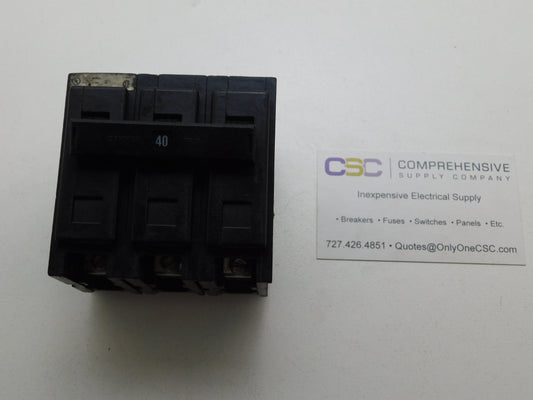 QBHW3040H - Eaton 40A Amp 3P Pole 22kA@240V Bolt On Quicklag Circuit Breaker