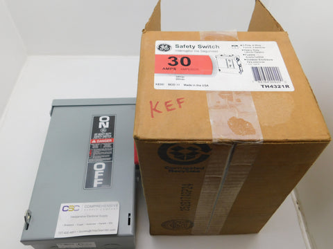 TH4321R - GE 30A Amp 3P Pole 240V Nema 3R Fusible Heavy Duty Safety Switch