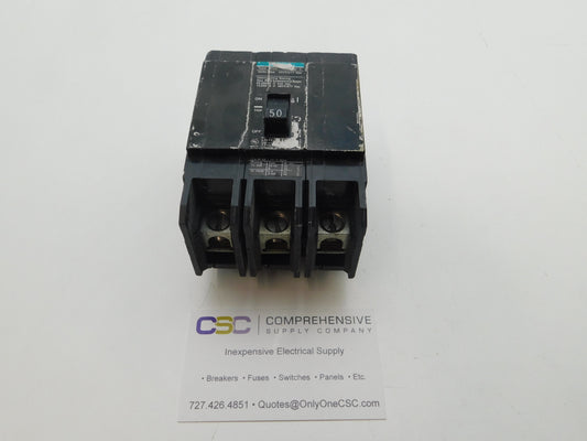 BQD350 - Siemens 50A Amp 3P Pole 14kA@480Y/277V Bolt On Black Circuit Breaker