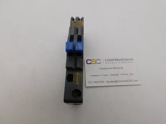 UBIZ-1515 - Connecticut Electric 15/15A Amp 2X1P Pole 10kA@120/240V Plug On Duplex Zinsco Replacement Circuit Breaker