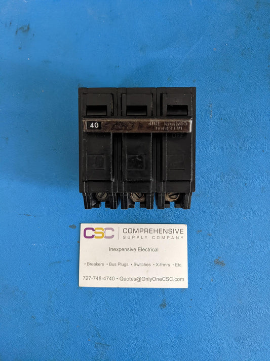 THQB32040 - GE 40A Amp 3P Pole 10kA@240V Bolt On Circuit Breaker - Older Series