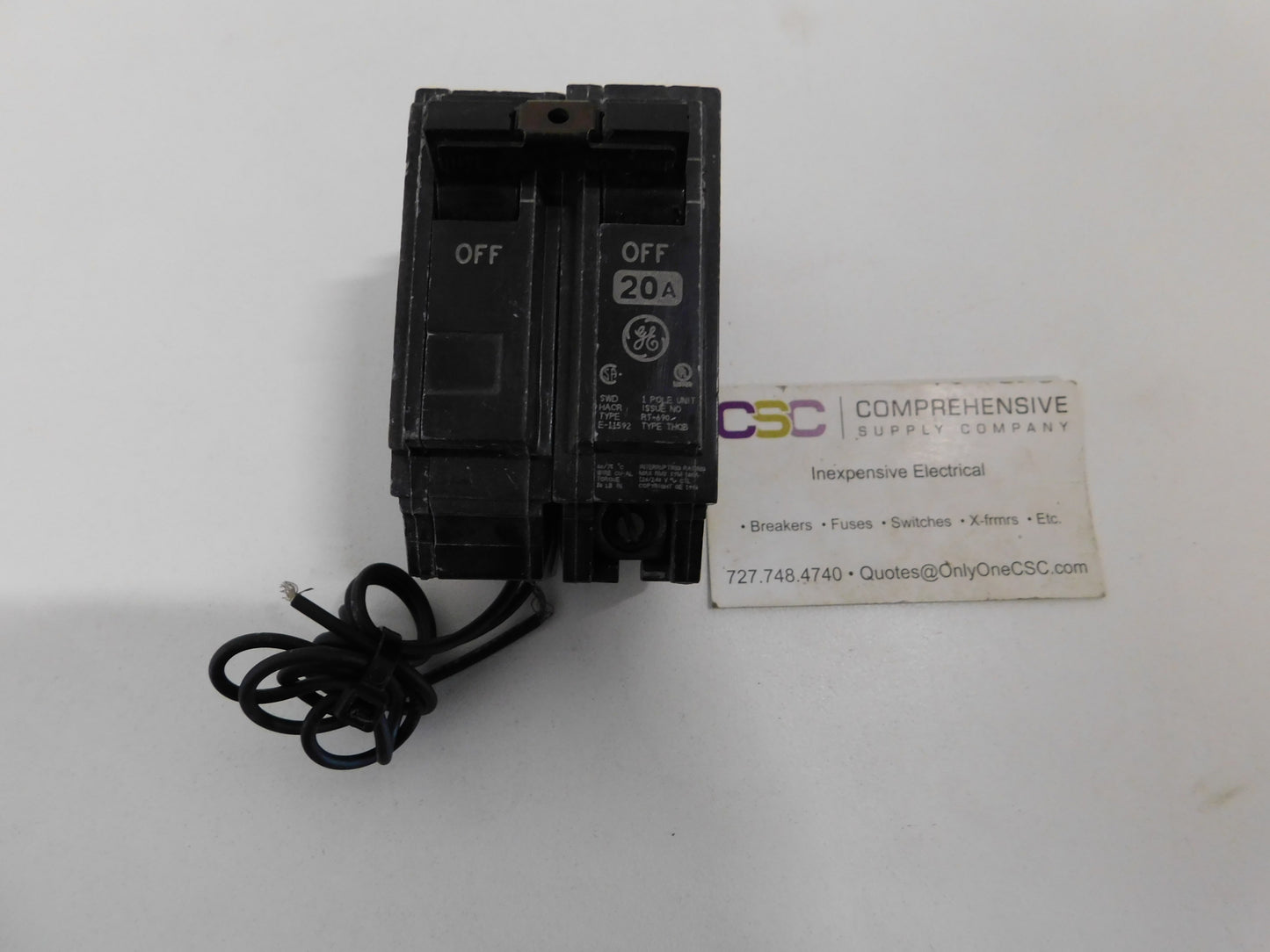 THQB1120ST1 - GE 20A Amp 1P Pole 10kA@120/240V Bolt On Circuit Breaker W/120V Shunt Trip