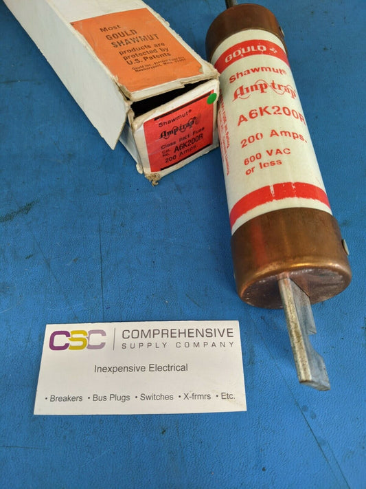 A6K200R - Gould Shawmut 200A Amp 6000V Class Rk1 Amp Trap Blade Fuse
