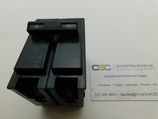 BR215 - Eaton 15A Amp 2P Pole 10kA@120/240V Plug On Circuit Breaker