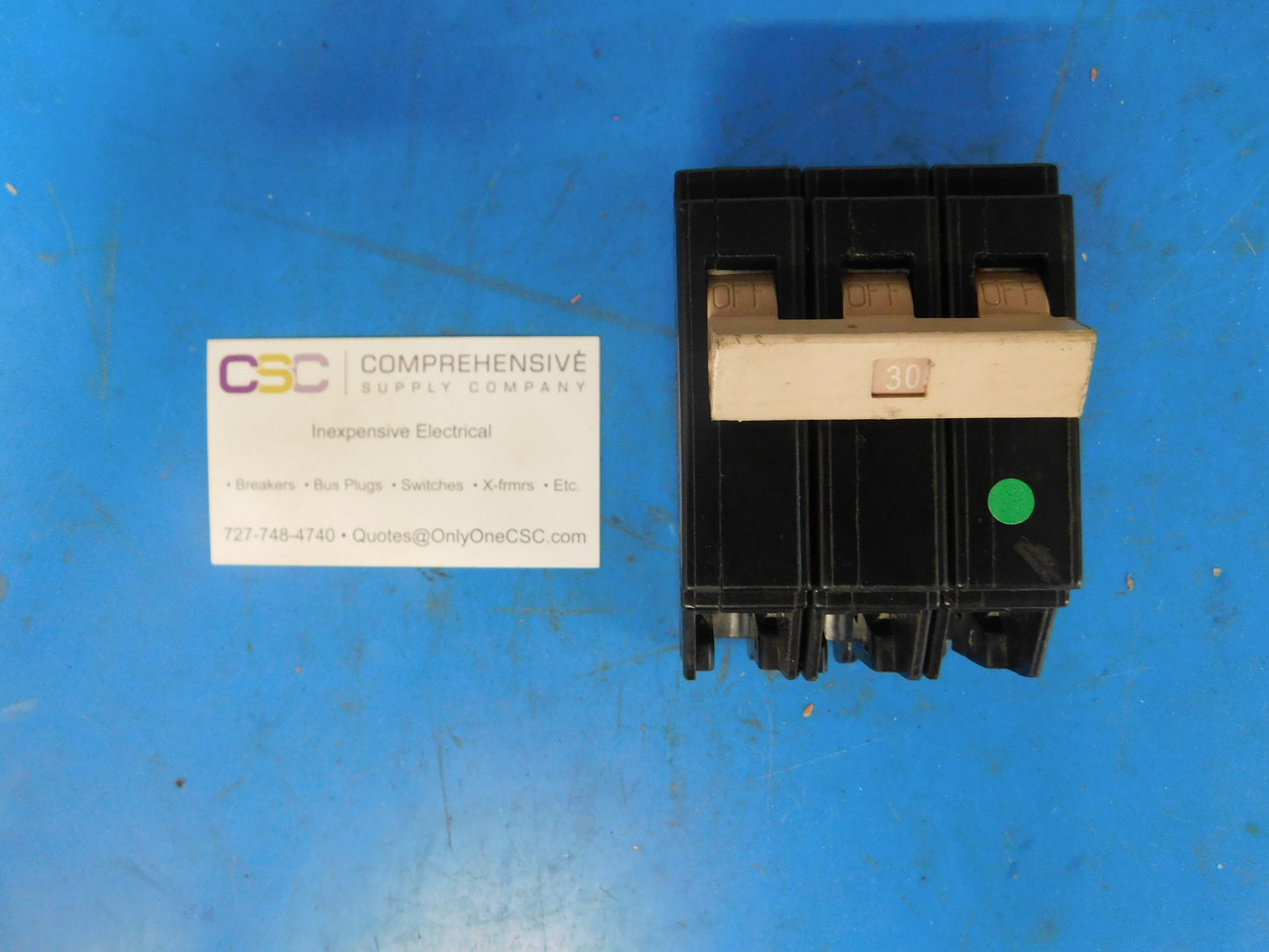 CH330 - Cutler Hammer 30A Amp 3P Pole 10kA@240V Plug On Circuit Breaker