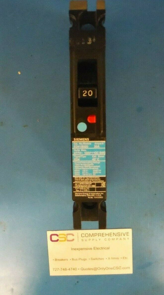 ED41B020 - Siemens 20A Amp 1P Pole 22kA@277V Feed Through Black Circuit Breaker